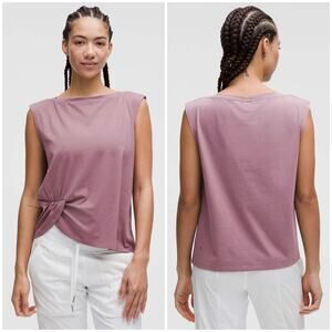 Lululemon Cotton-Blend Twist-Front Tank Top Cyber Violet Size 14 Muscle Tank